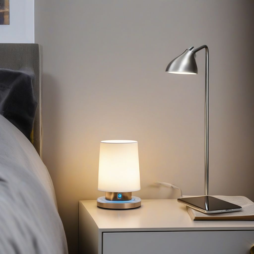 Bedside Lamp with USB Ports