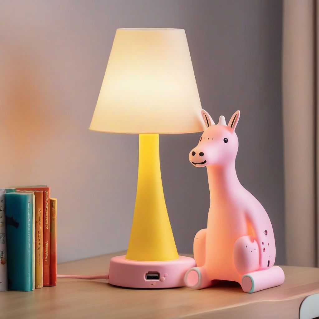 Kids Bedside Lamp with USB Ports