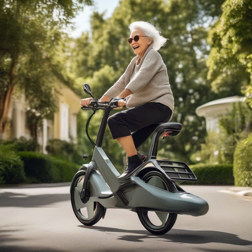 Senior riding an electric bike