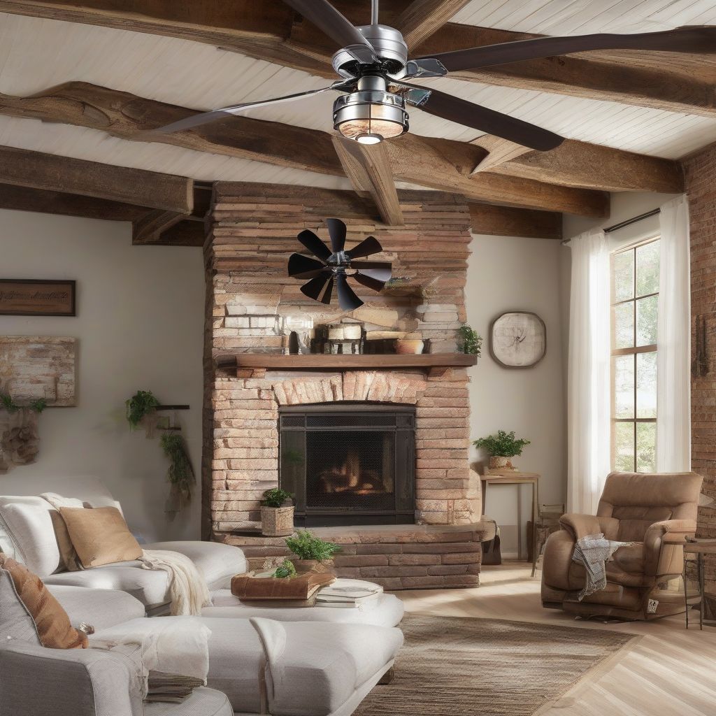 Rustic Ceiling Fan with Lights